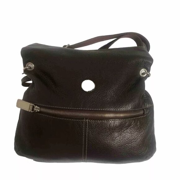 Tignanello Crossbody Purse Genuine Leather Brown Handbag ShoulderBag - Picture 12 of 12